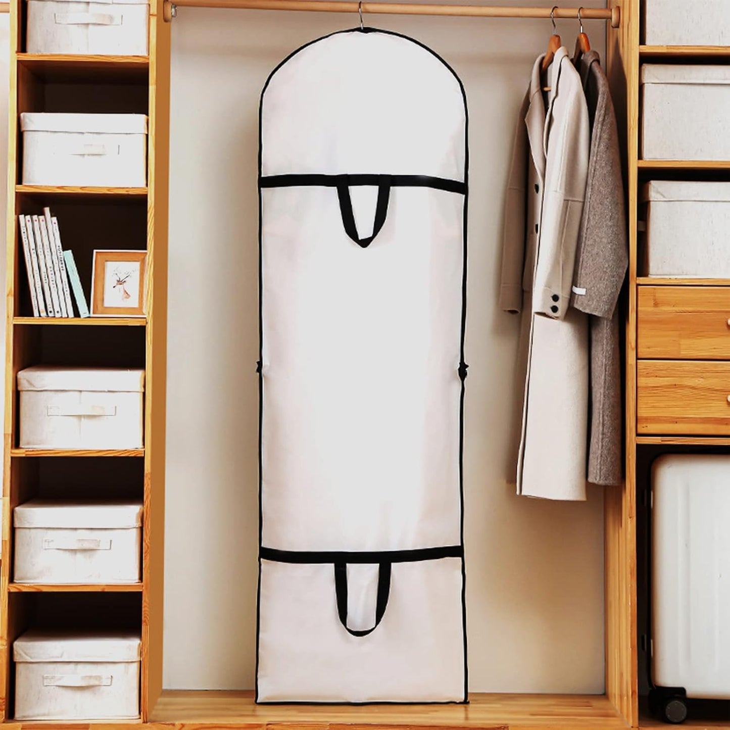 71-Inch Garment Bag with Full-Length Zipper and Dual Handles for Gowns