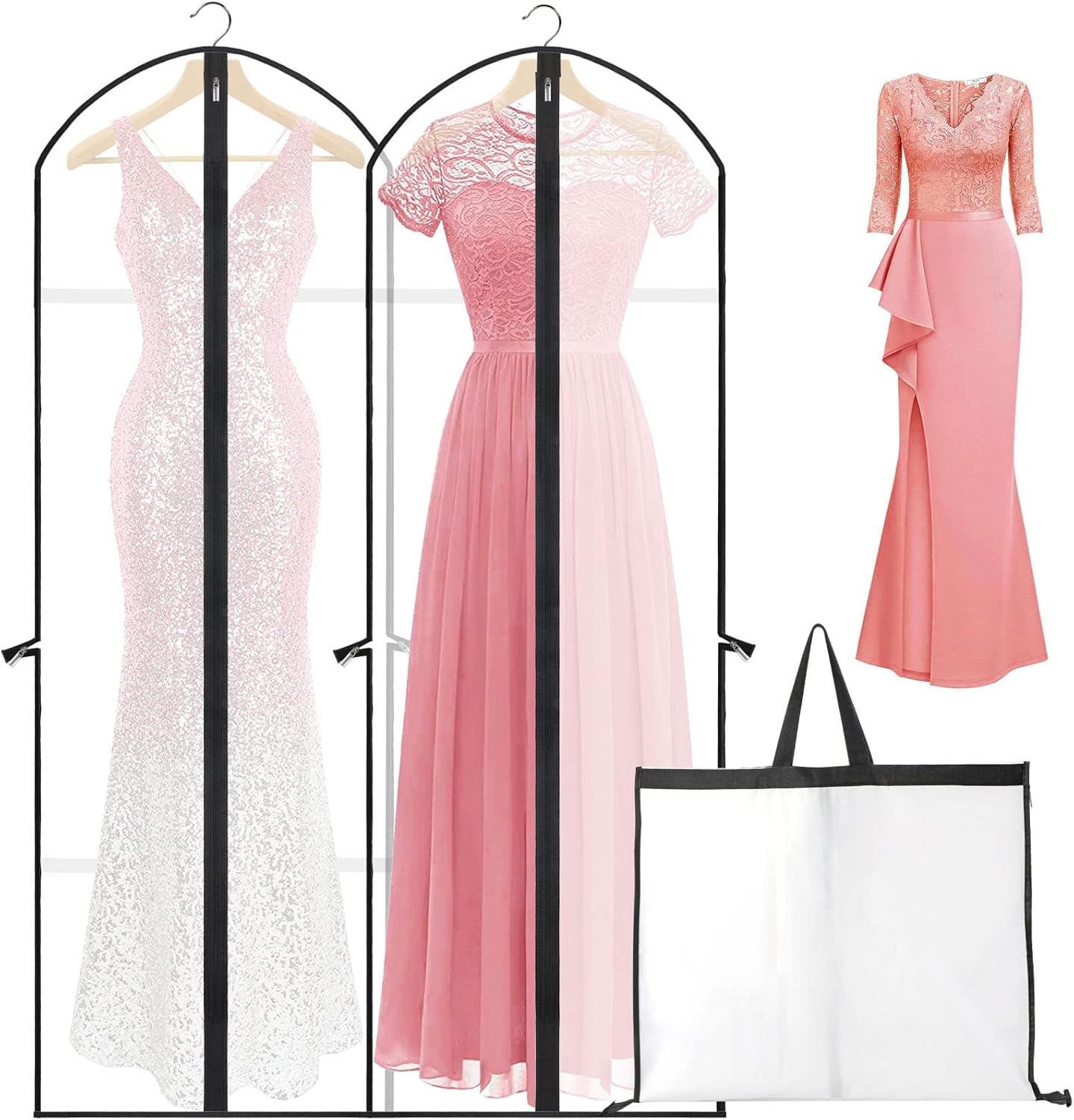 71-Inch Garment Bag with Full-Length Zipper and Dual Handles for Gowns