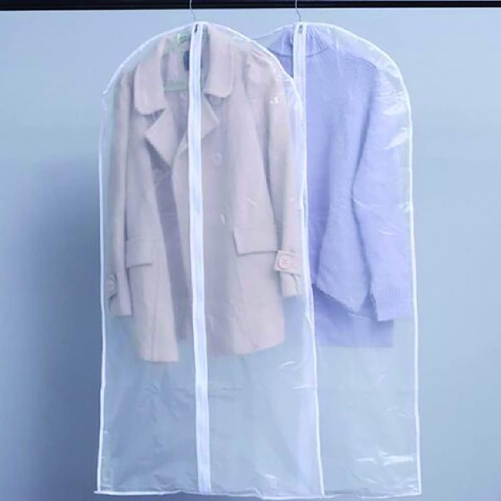 Clear Garment Storage Bags with Breathable Vinyl Acetate and Full Zipper, Set of 5