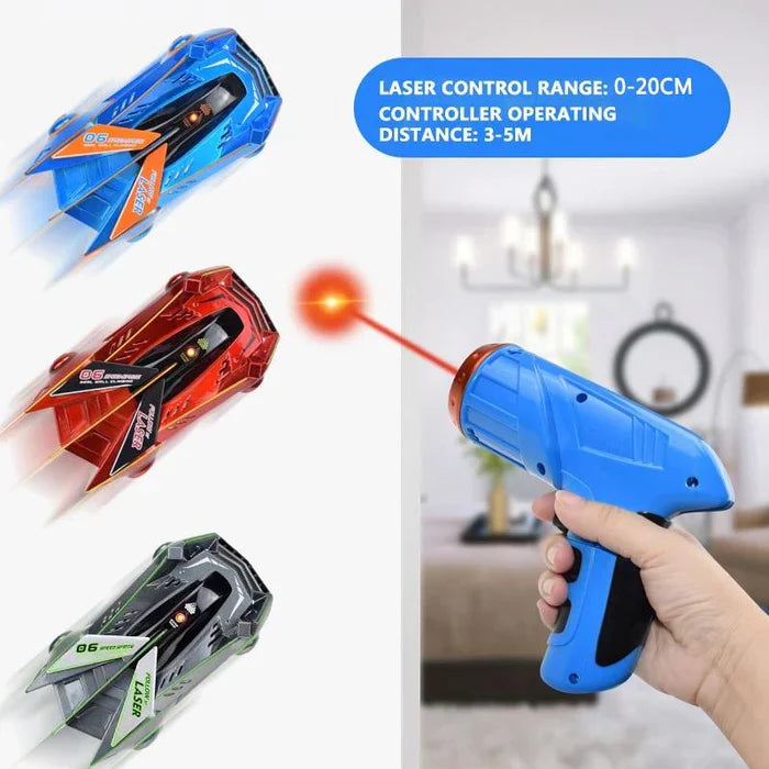 Wall Climbing RC Car with Laser Pointer Control and LED Night Lights, Rechargeable