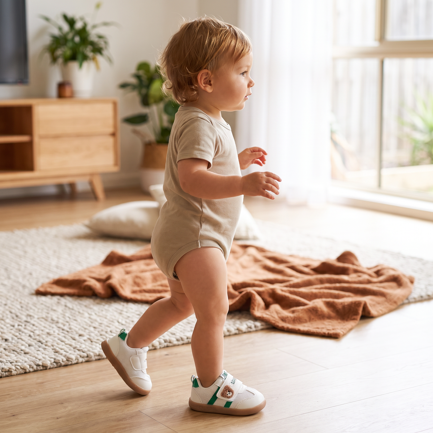 First Walker Shoes with Flexible Sole and Non-Slip Bottom, Breathable Upper