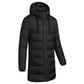 Heated Down Coat with Built-In Warming Panels and Attached Hood, Extended Length