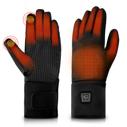 Heated Gloves for Men Women, 3200mAh Rechargeable Electric Battery, Thin Heated motorcycle Work Gloves Liners, Touch Screen Gloves Winter Hand Warmer for hunting skiing Snowboarding