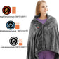 Heated Shawl with Three Temperature Settings and Zipper Closure, Machine Washable