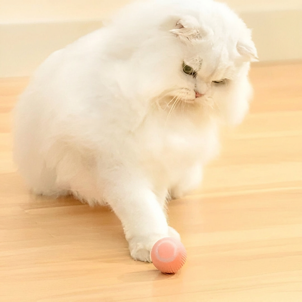 Interactive Rolling Ball Cat Toy with Motion Sensor and Dual Mode