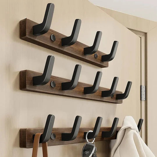 Minimalist Wall Mounted Coat Hook in Wood and Metal