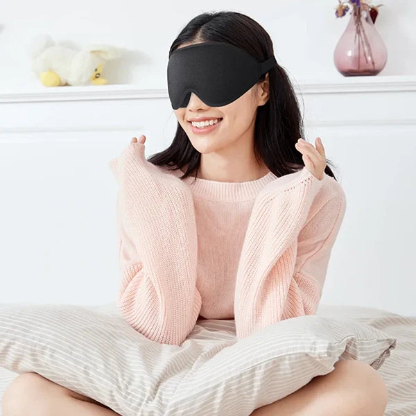 Memory Foam Sleep Mask with 3D Contoured Design and Adjustable Elastic Strap