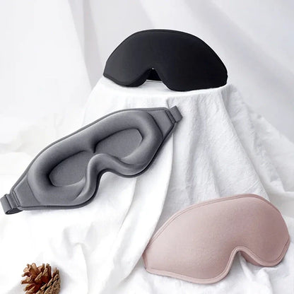 Memory Foam Sleep Mask with 3D Contoured Design and Adjustable Elastic Strap