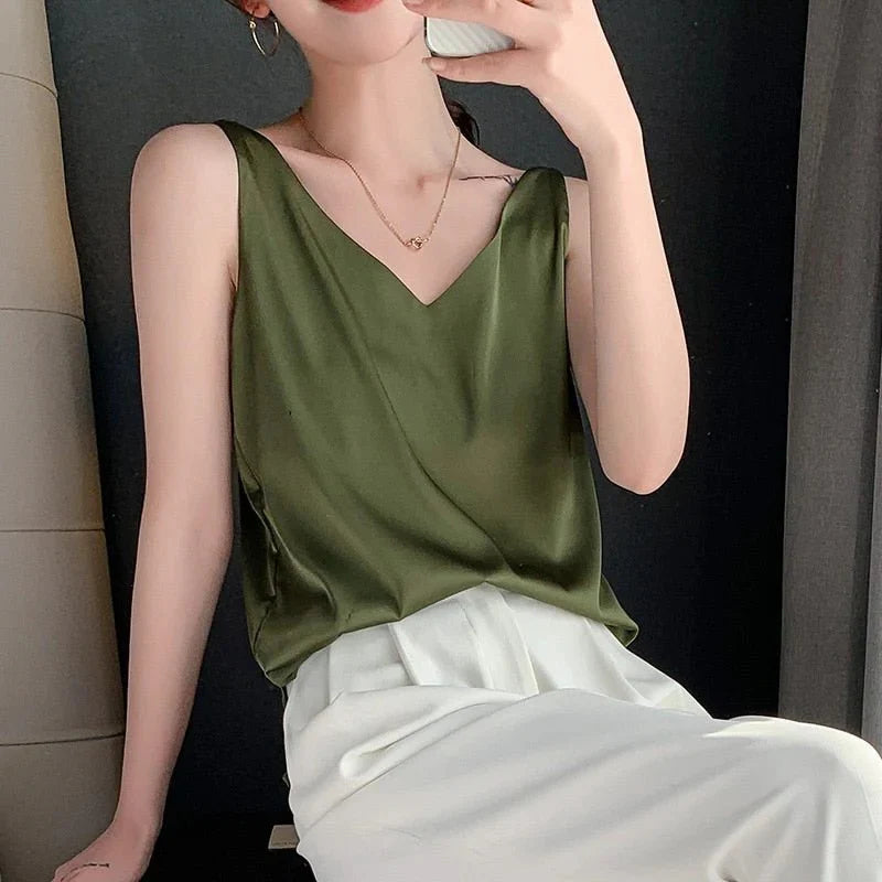 Luxurious Soft Silk Women's Tank Top