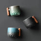 Ceramic Espresso Cup with Wooden Handle, 80ml Capacity