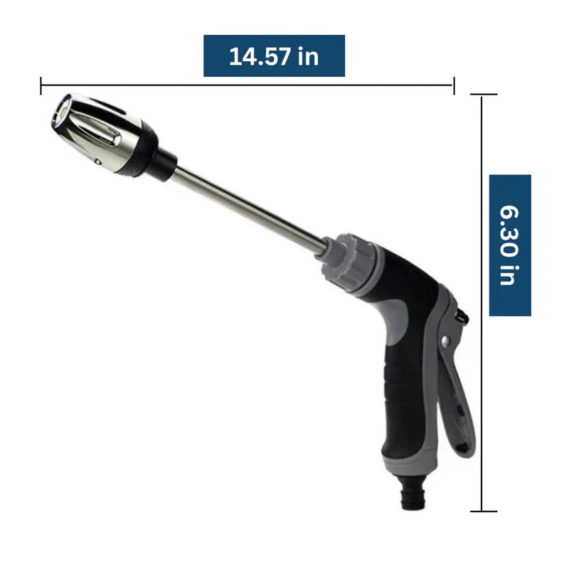 High Pressure Garden Hose Attachment with Dual Rotating Nozzles and Adjustable Spray Control