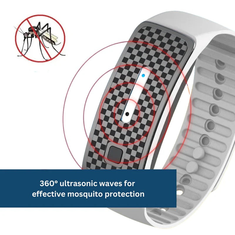 Ultrasonic Mosquito Repellent Bracelet with 7-Day Battery and USB Charging