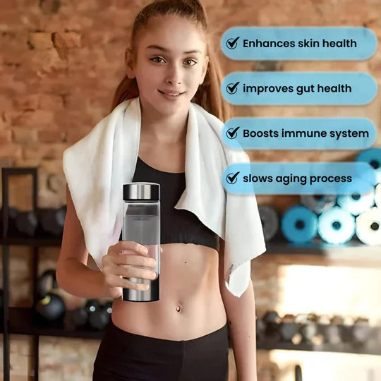 Hydrogen Water Bottle with Integrated Electrolysis Generator