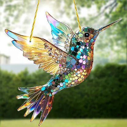 Sjbackyard Hummingbird Suncatcher Decorative Multicolor Window Hanging