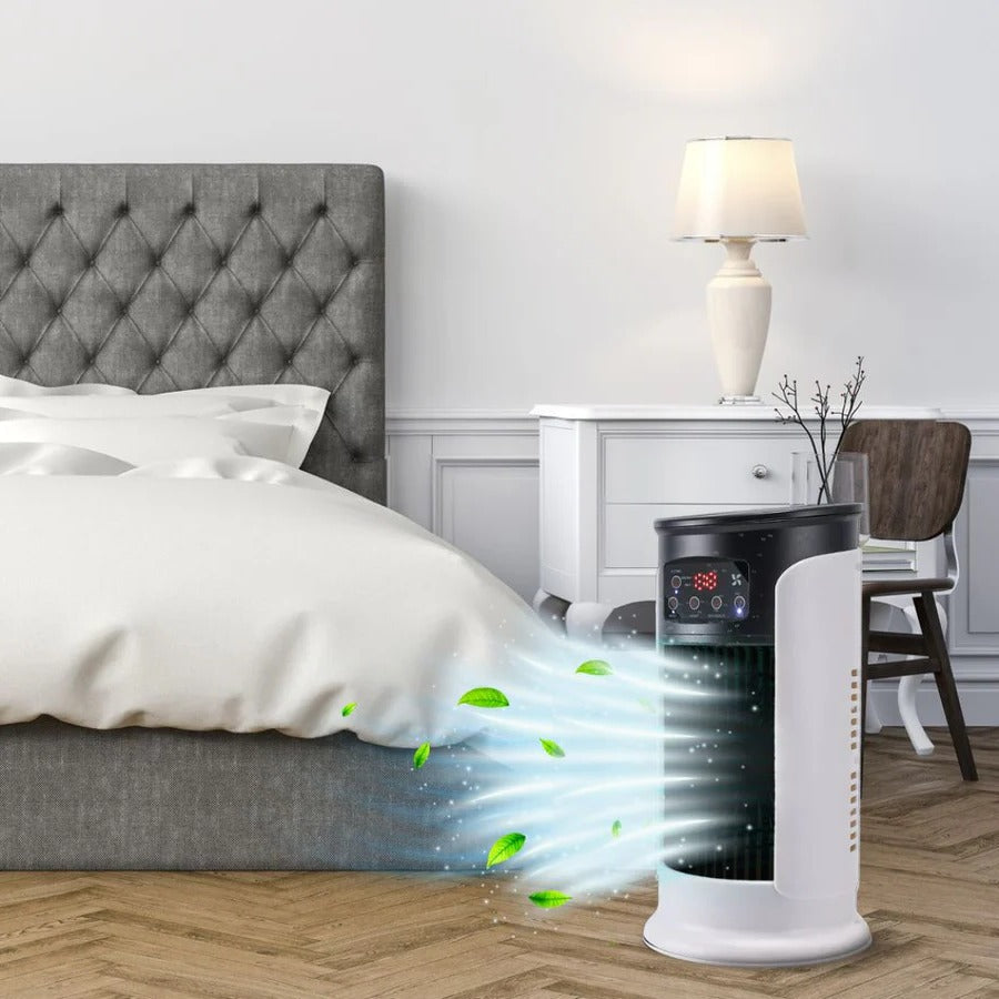Portable AC Unit with 10.14oz Water Tank and 6 Fan Speeds, Quiet 18W Room Cooler