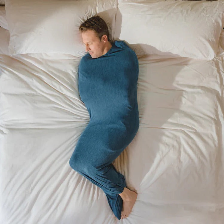 Wearable Swaddle Blanket for Adults with Breathable Knit and Adjustable Fastenings