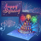 Birthday Greeting Card with 3D Pop-Up Cake and LED Lights, Sound Effects