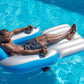 Motorized Inflatable Pool Lounger with Built-in Motor and Raised Backrest