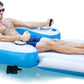 Motorized Inflatable Pool Lounger with Built-in Motor and Raised Backrest