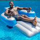 Motorized Inflatable Pool Lounger with Built-in Motor and Raised Backrest