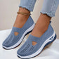 Breathable Slip On Shoes with Orthopedic Footbed and Textured Outsole Grip