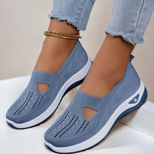 Breathable Slip On Shoes with Orthopedic Footbed and Textured Outsole Grip