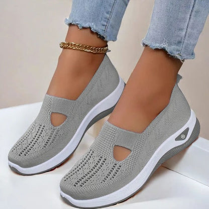 Breathable Slip On Shoes with Orthopedic Footbed and Textured Outsole Grip