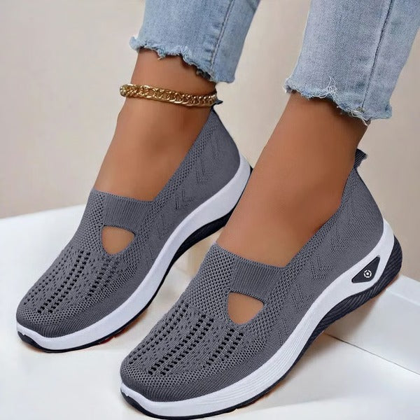 Breathable Slip On Shoes with Orthopedic Footbed and Textured Outsole Grip