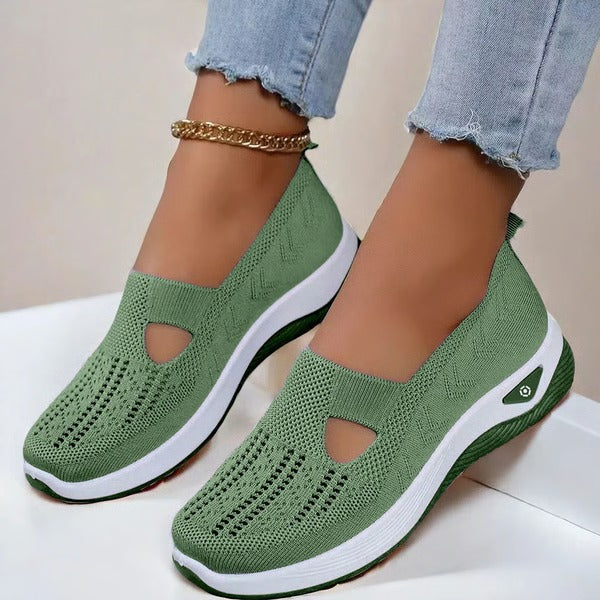 Breathable Slip On Shoes with Orthopedic Footbed and Textured Outsole Grip