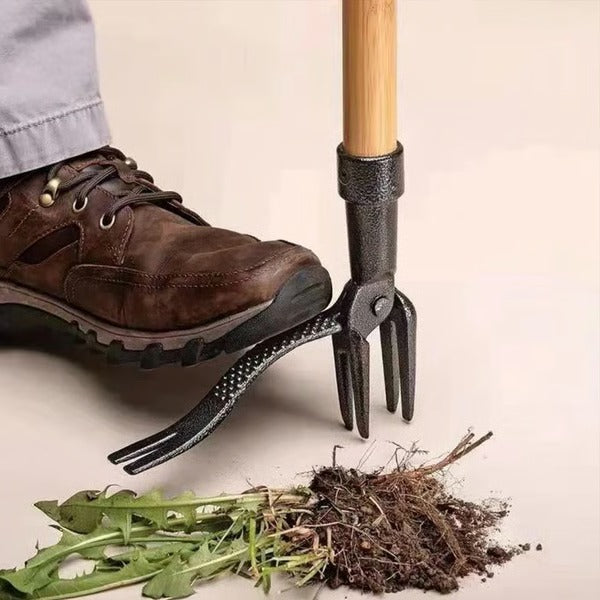 Four Claw Weed Puller with Detachable Head and Ergonomic Grip for Standing Operation