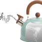Stovetop Whistling Kettle with Insulated Handle and Even Heat Base for All Stovetops