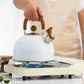 Stovetop Whistling Kettle with Insulated Handle and Even Heat Base for All Stovetops