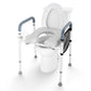 Adjustable Raised Toilet Seat with Padded Armrests and 350lb Weight Capacity