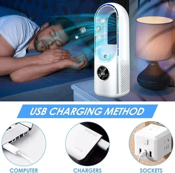 Portable Air Conditioner with Bladeless Cooling and Quiet Operation for Bedrooms