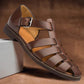 Men's Open Toe Sandals with Adjustable Buckle Straps and Ergonomic Footbed