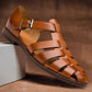 Men's Open Toe Sandals with Adjustable Buckle Straps and Ergonomic Footbed