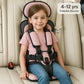 Portable Child Travel Seat with Five-Point Harness and Foldable Design, Ages 1-14