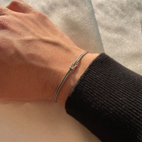Love Knot Bracelet with Adjustable Closure and Metal Finish Options