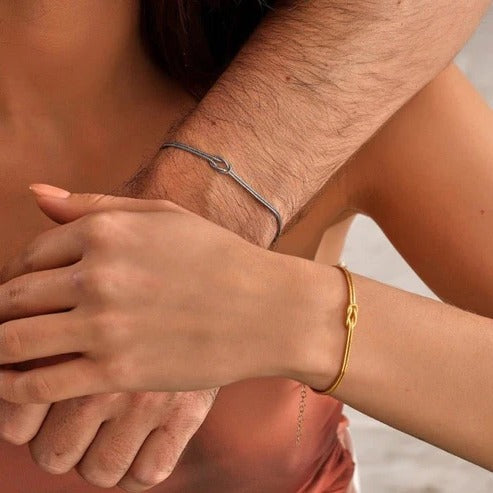 Love Knot Bracelet with Adjustable Closure and Metal Finish Options