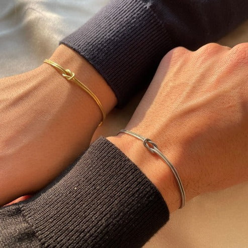 Love Knot Bracelet with Adjustable Closure and Metal Finish Options