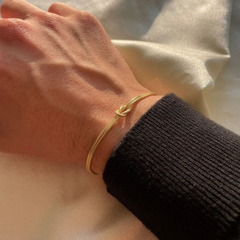 Love Knot Bracelet with Adjustable Closure and Metal Finish Options