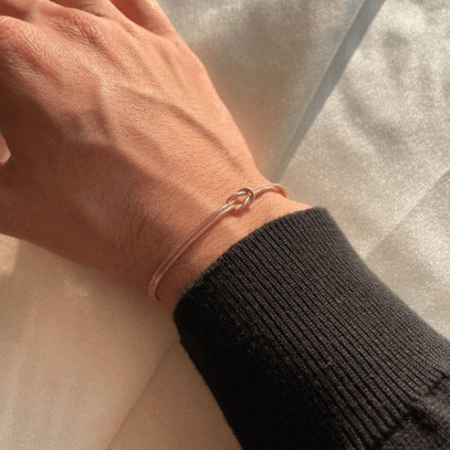 Love Knot Bracelet with Adjustable Closure and Metal Finish Options