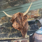 Highland Cattle Wall Sculpture with Hand Finished Textures, 24.8 x 20.9 Inches