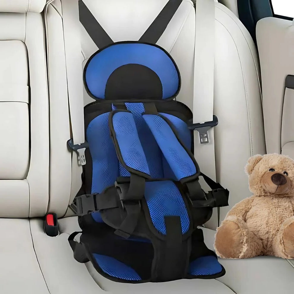 Car Seat Cushion for Kids with 5-Point Harness and Breathable Mesh, Foldable Non-Slip Base