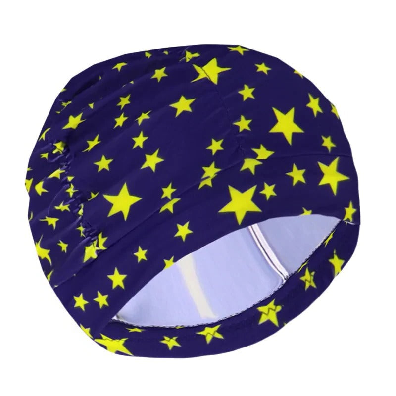 Turban Style Stretch Swimming Cap with Twist Front Design
