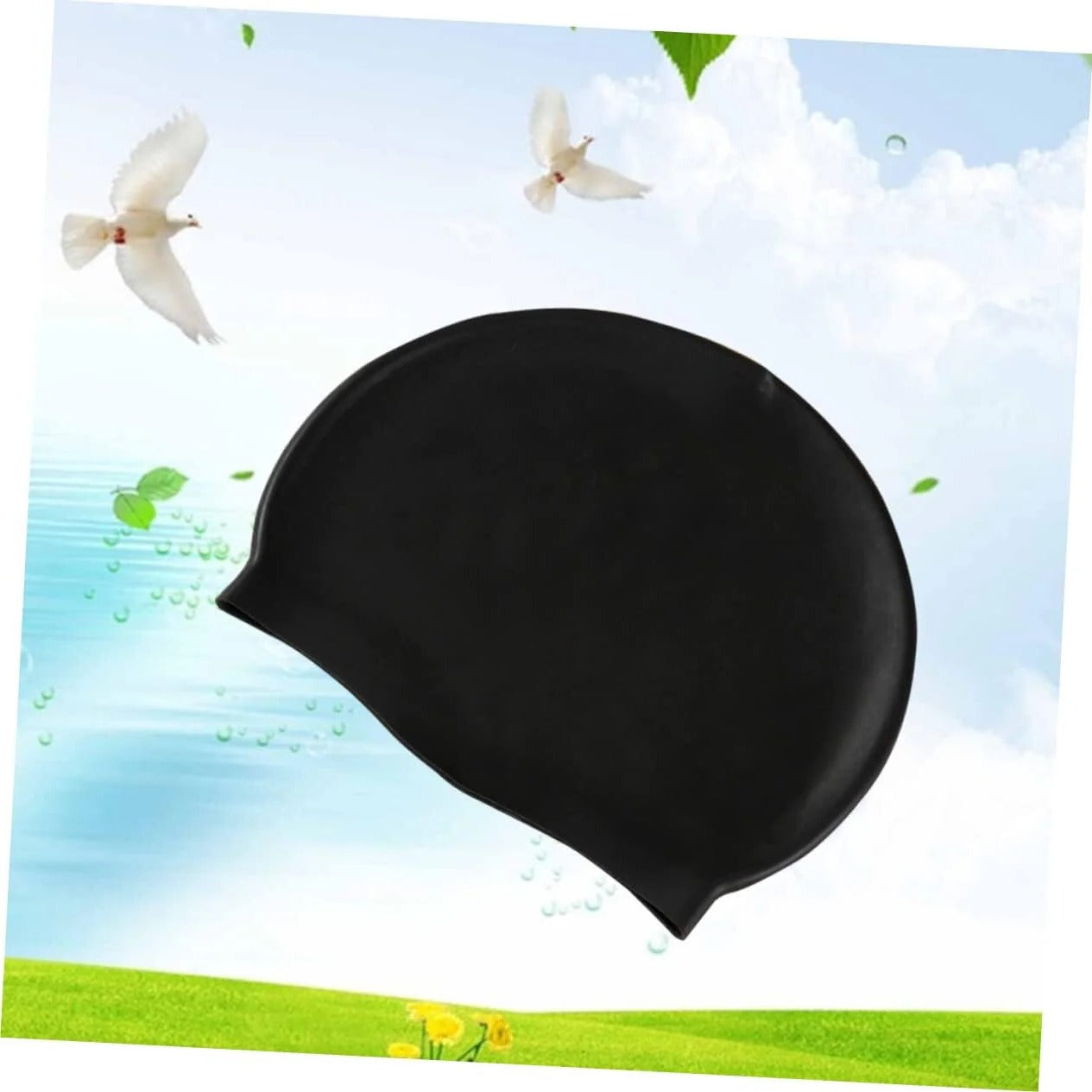 Turban Style Stretch Swimming Cap with Twist Front Design