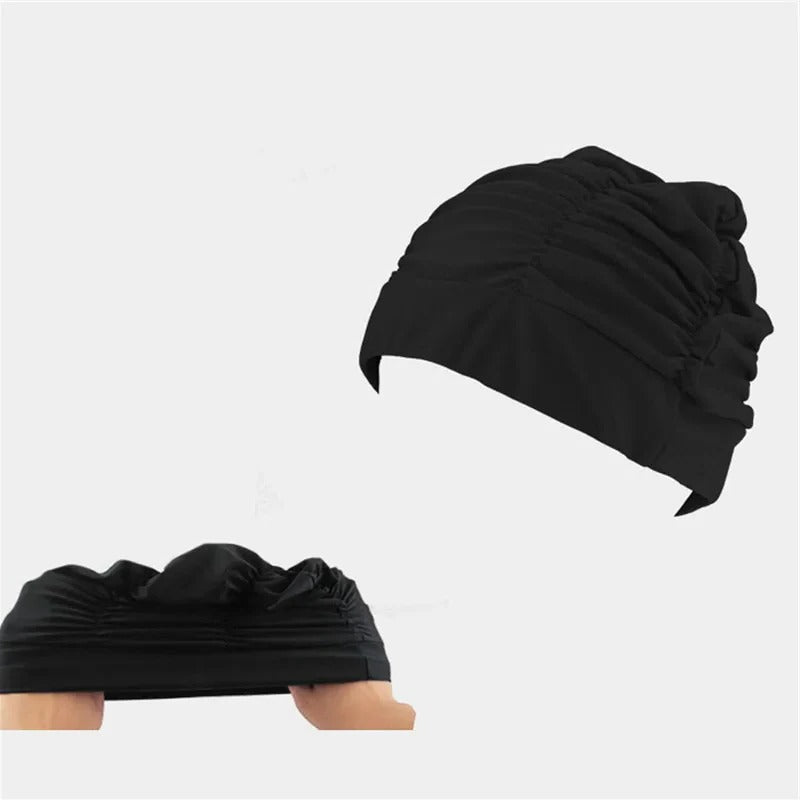 Turban Style Stretch Swimming Cap with Twist Front Design