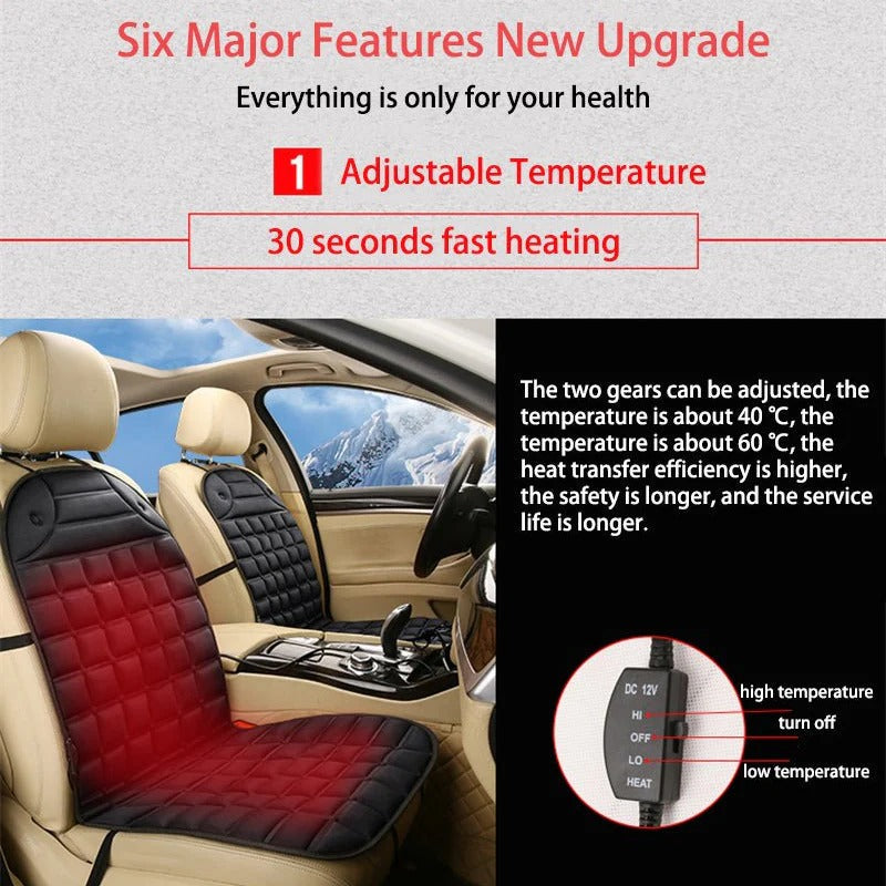 12V Car Seat Cushion with Intelligent Heat Cycling and Anti-Slip Backing