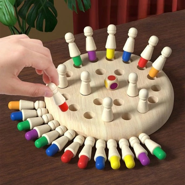 Wooden Memory Match Stick Game Montessori Educational Toy for Kids and Adults