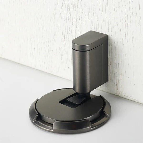 Adjustable Door Stopper with Locking Grip and Dual Mounting, Zinc Alloy